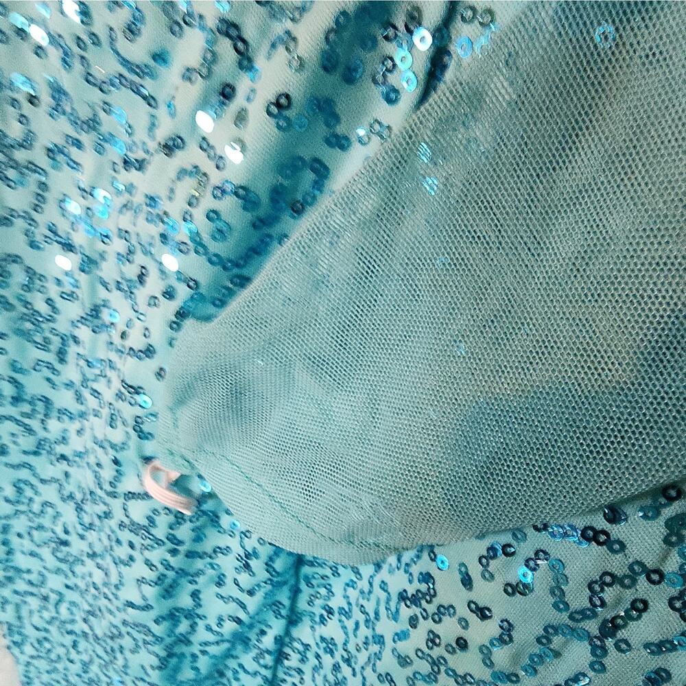 Leg Avenue Blue Sequin Long Sleeve Princess Elsa Frozen Costume Dress, Size M - Picture 8 of 14
